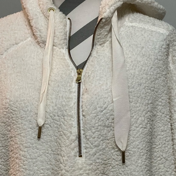 Old Navy White 1/4 Zip Pullover Fleece w/Pockets - Ladies Size 2XL - Picture 2 of 8
